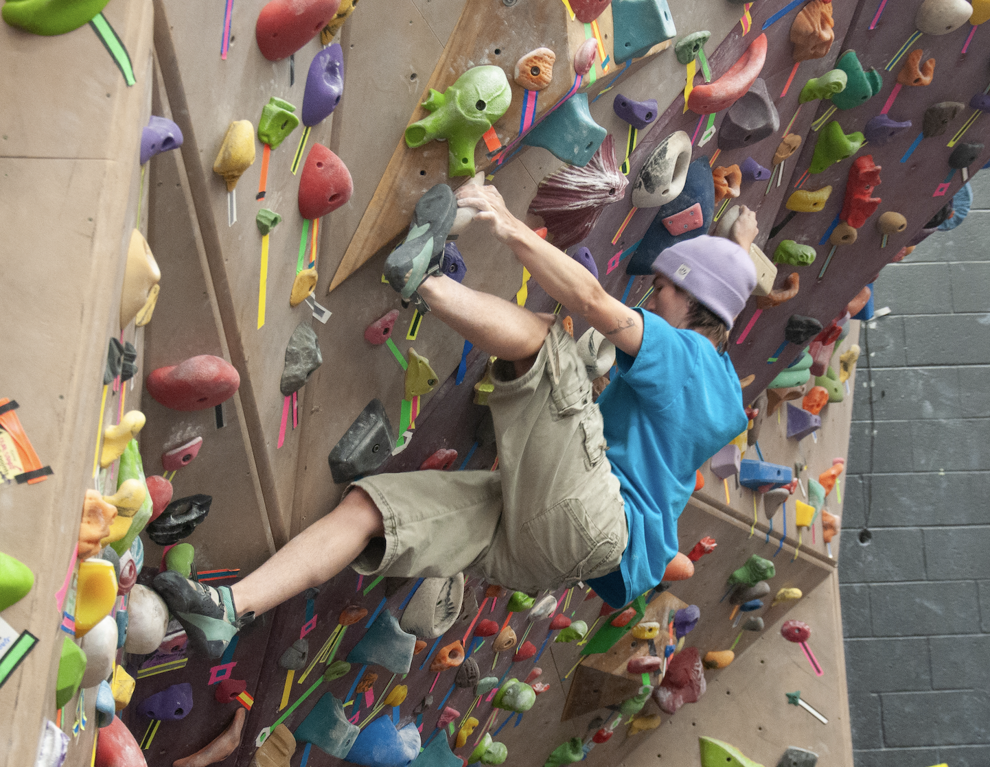 climber on climbing wall