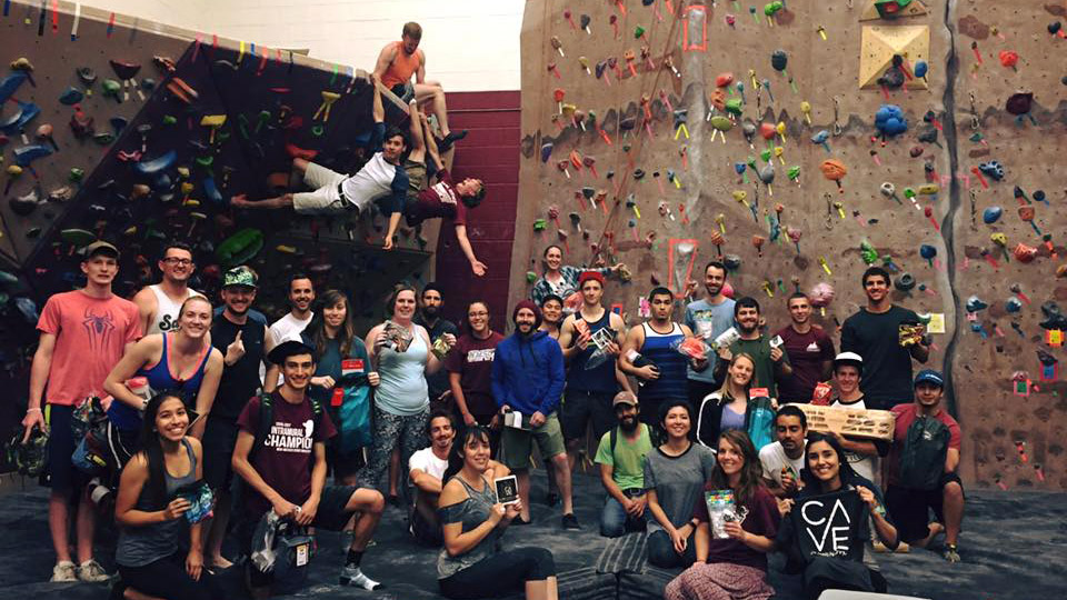 Rock wall group picture