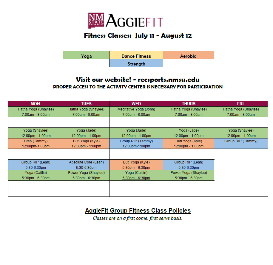 Group fitness new mexico state university be bold shape the future 
