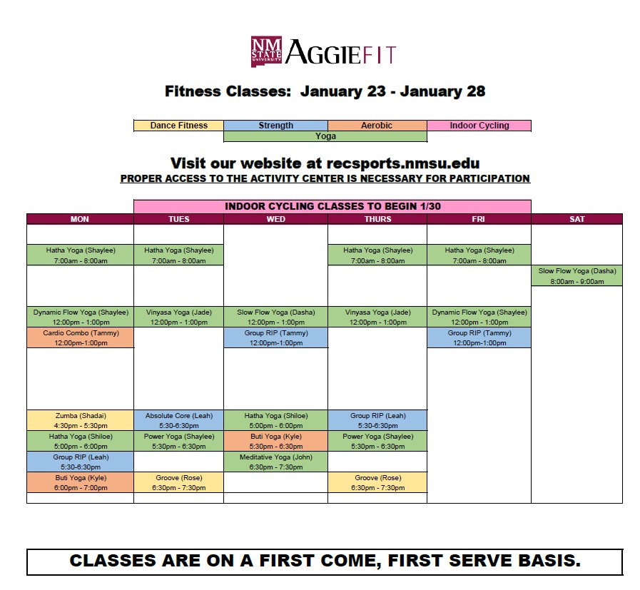 Group fitness new mexico state university be bold shape the future 