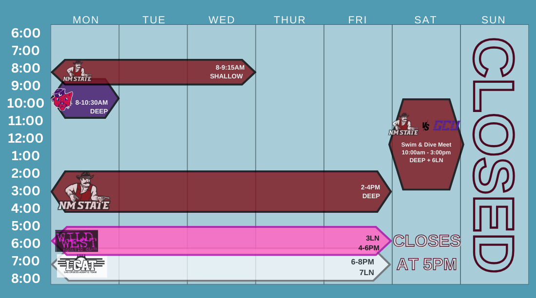 Jan 6-11 Outdoor Lap Schedule