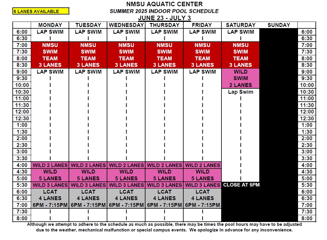 Indoor Pool Schedule June 23 - July 3 Version 2