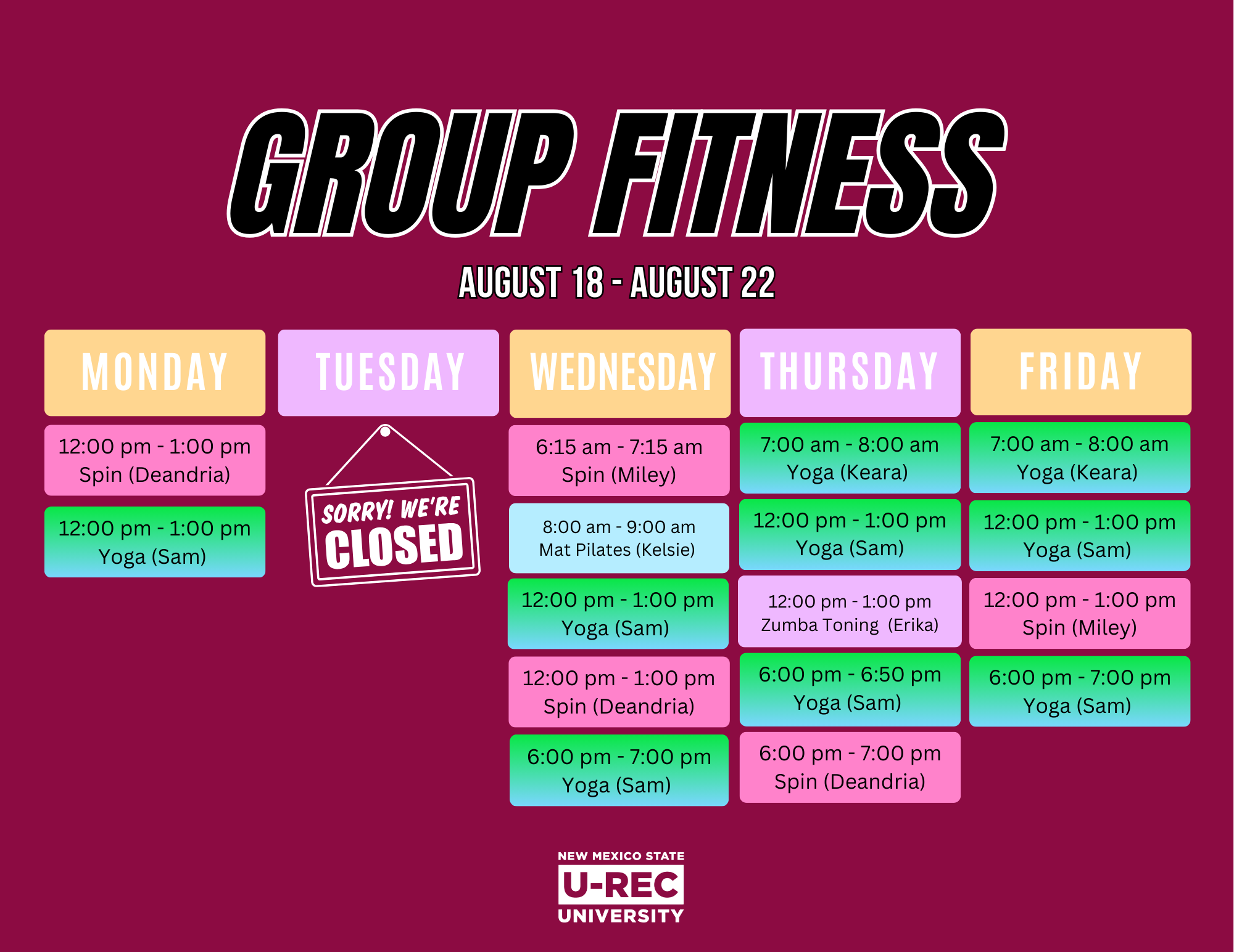 Group Fitness Schedule